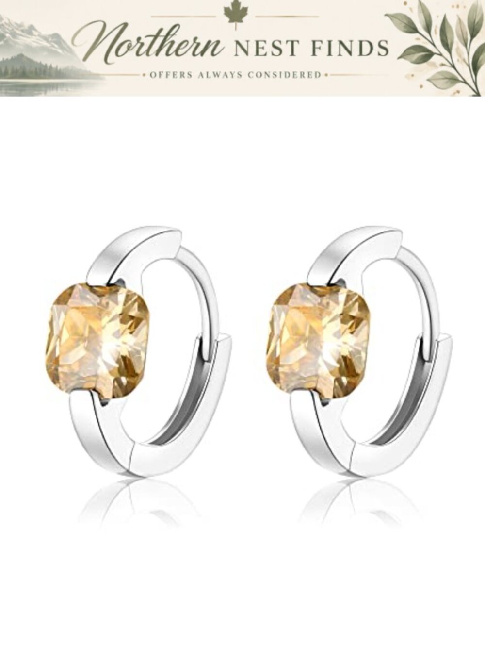 925 Sterling Silver CZ Prong Set Hoop Dangle Earrings for Women Bridal Prom